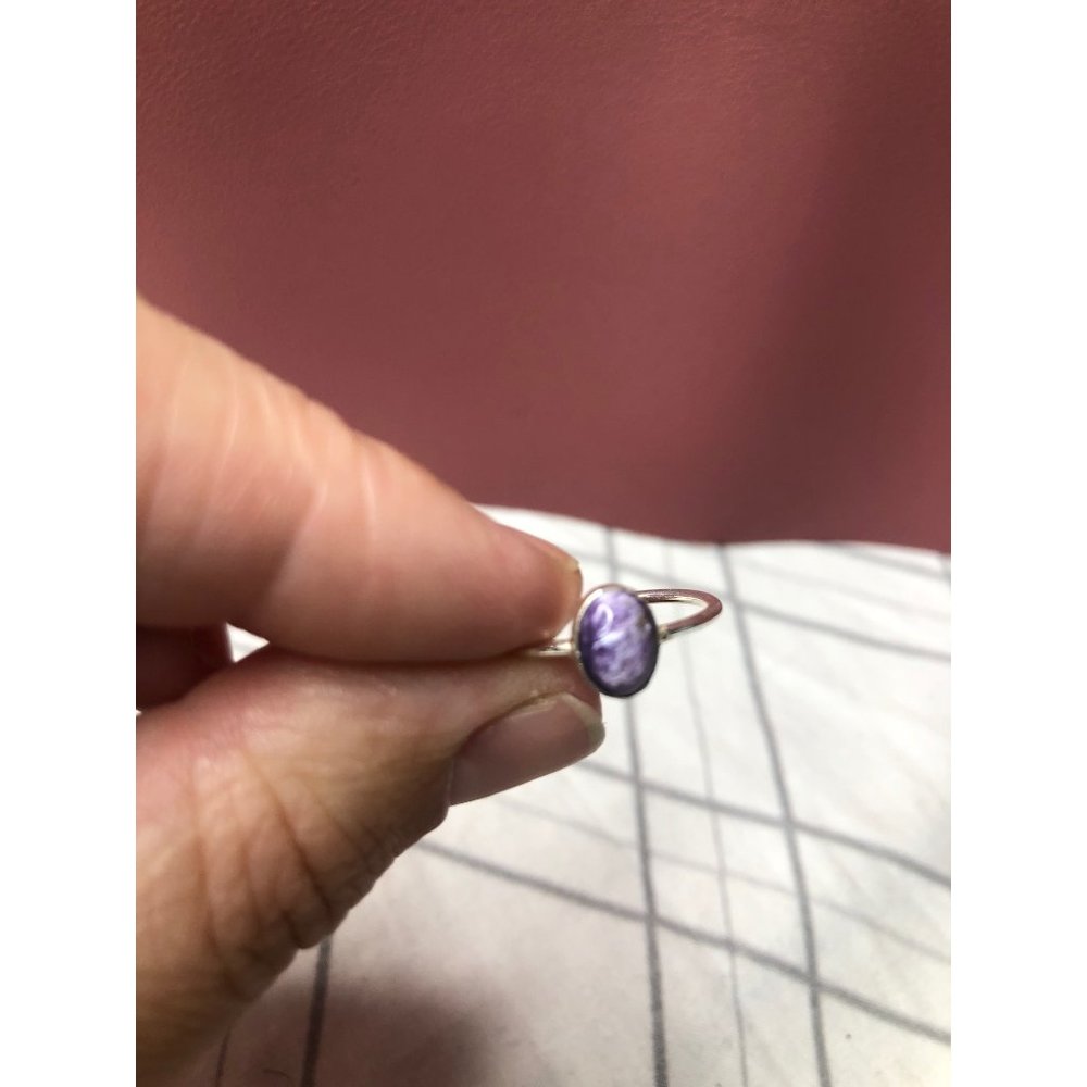 Amethyst size 6 ring sterling silver - Picture 2 of 3